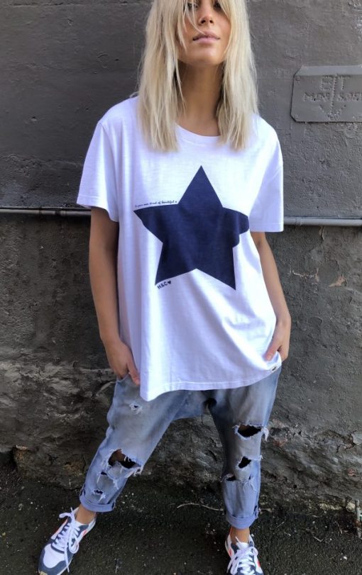 Hammil & Co Vintage Star Tee White/Navy