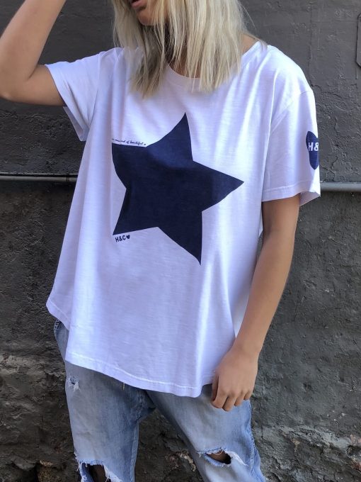 Hammil & Co Vintage Star Tee White/Navy - Image 2