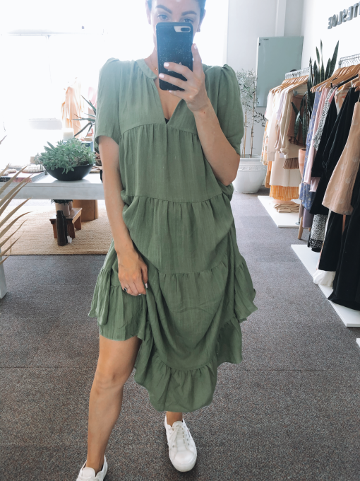 Heather Khaki Dress - Image 2