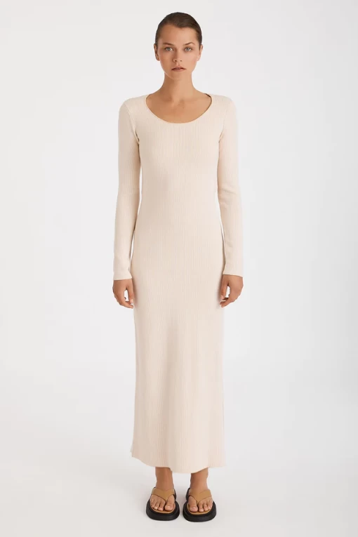 Zulu and Zephyr Camel Stripe Cotton Knit Dress - Image 5