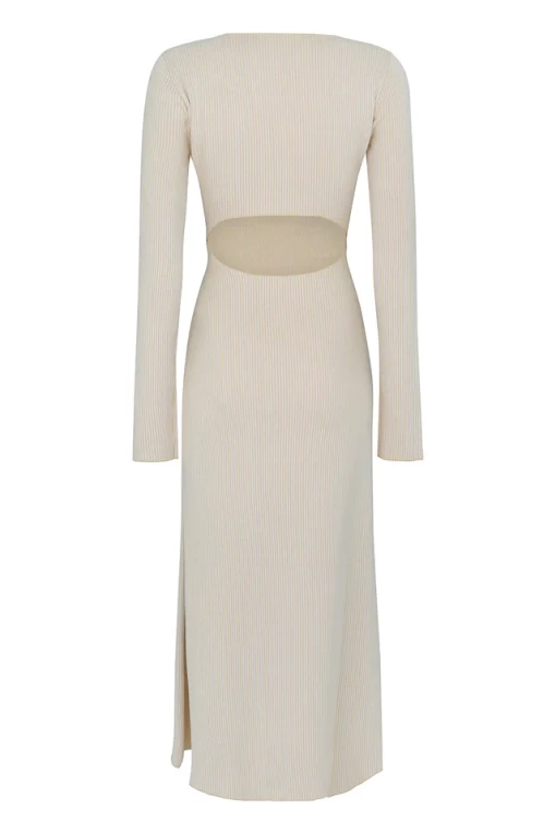 Zulu and Zephyr Camel Stripe Cotton Knit Dress - Image 3
