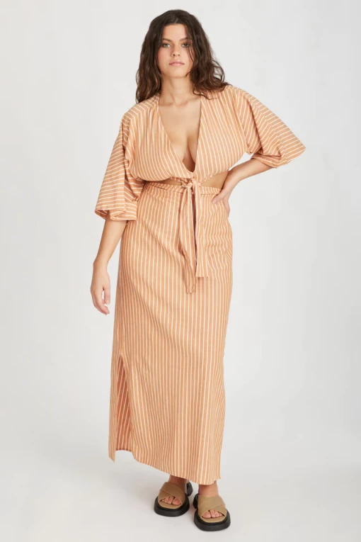 Zulu and Zephyr Tangerine Stripe Dress - Image 2