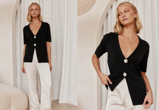 Henne Knit Black Shirt - Image 2