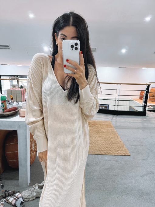Zulu and Zephyr Almond Cotton Blend Knit Dress (Copy)