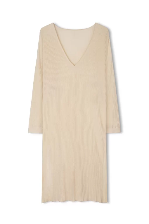 Zulu and Zephyr Almond Cotton Blend Knit Dress (Copy) - Image 2