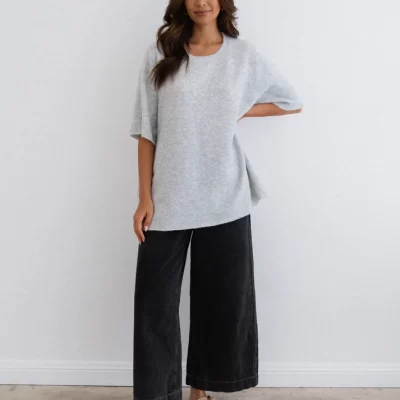Em Oversized Grey Knit Tee