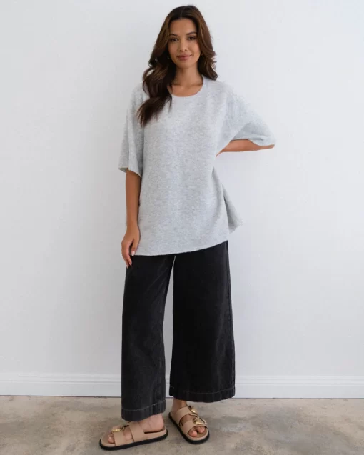 Em Oversized Grey Knit Tee
