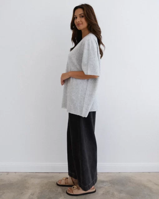 Em Oversized Grey Knit Tee - Image 3