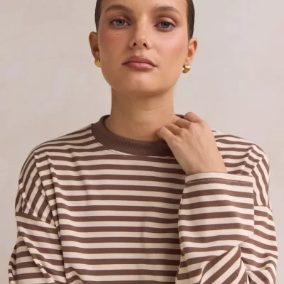 Teddy Long Sleeve Stripped Top