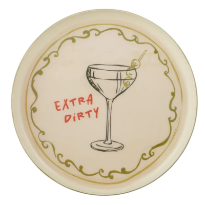 Assemble Dirty Martini Metal Tray 32x4cm Ivory