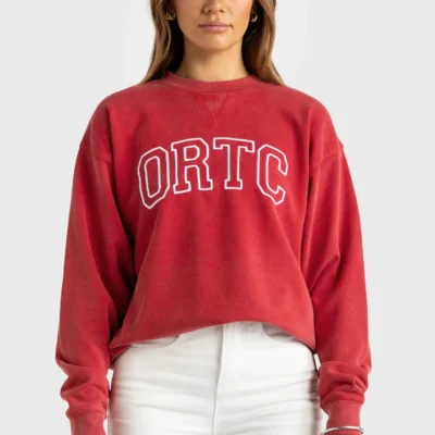 ORTC Unisex Duke Logo Crew Vintage Red