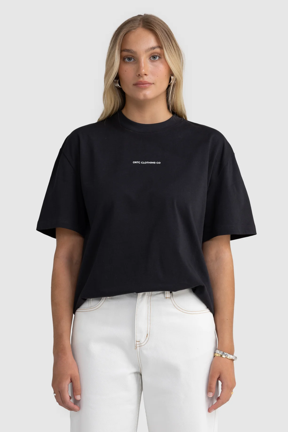 ORTC Oversized Logo T Shirt Washed Black